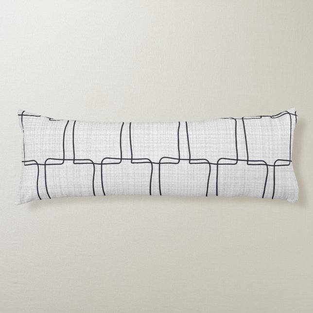Modern abstract blending shapes and stripes body pillow (Front)