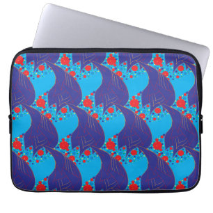 Modern abstract BLUE and red Rainbow drops pattern Laptop Sleeve