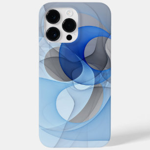 Modern Abstract Blue Grey Fractal Art Graphic Case-Mate iPhone 14 Pro Max Case