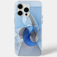 Modern Abstract Blue Grey Fractal Art Graphic