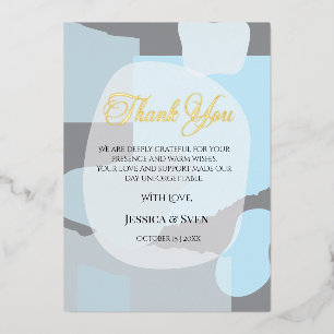 Modern Abstract Blue Minimalist Artistic Wedding