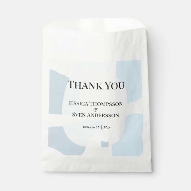 Modern Abstract Blue Minimalist Artistic Wedding  Favour Bag (Front)