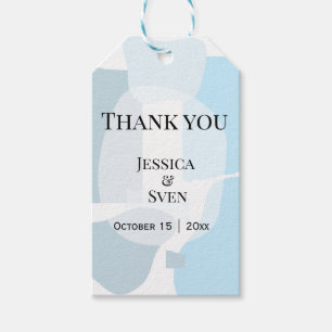 Modern Abstract Blue Minimalist Artistic Wedding  Gift Tags