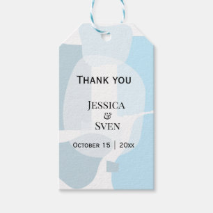 Modern Abstract Blue Minimalist Artistic Wedding  Gift Tags