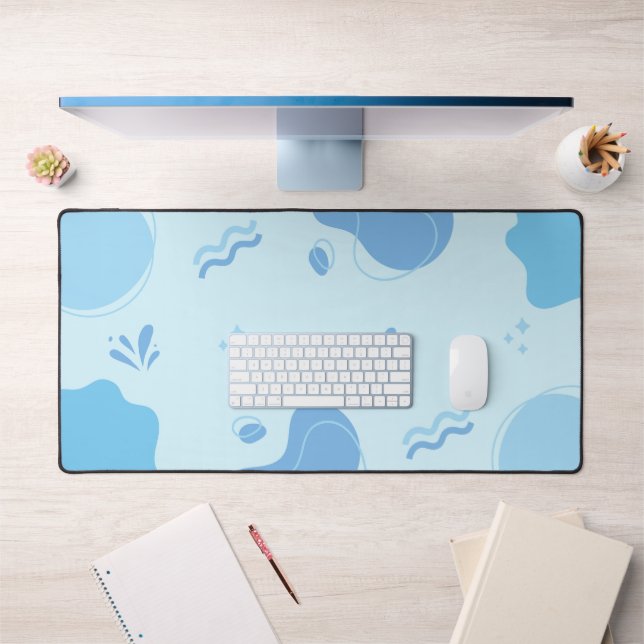 Modern Abstract Blue Minimalist Desk Mat (Office 1)