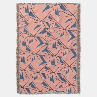 Modern Abstract Blue & Pink Geometric Pattern Flee Throw Blanket