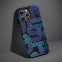 Modern Abstract Blue Purple Geometric Custom Name