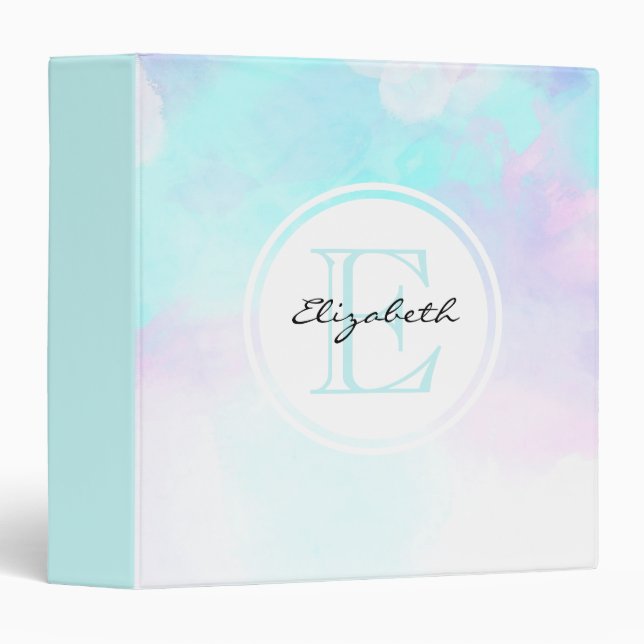 Modern Abstract Blue & Purple Watercolor Binder (Front/Spine)