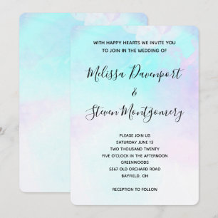 Modern Abstract Blue & Purple Watercolor Invitation