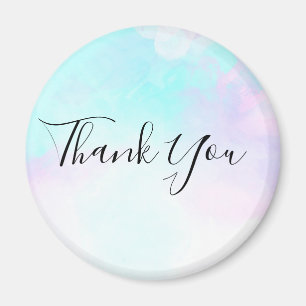 Modern Abstract Blue & Purple Watercolor Thank You Magnet