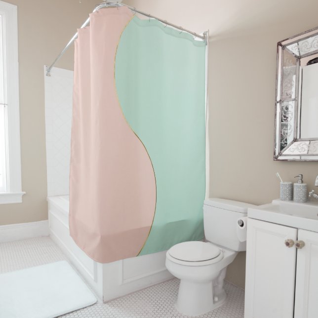 Modern Abstract Blush Pink Mint Collection (In Situ)