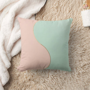 Modern Abstract Blush Pink Mint Collection Throw Pillow