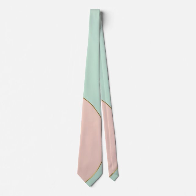 Modern Abstract Blush Pink Mint Collection Tie (Front)