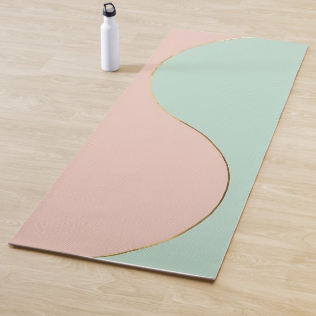 Modern Abstract Blush Pink Mint Collection Yoga Mat (In Situ)