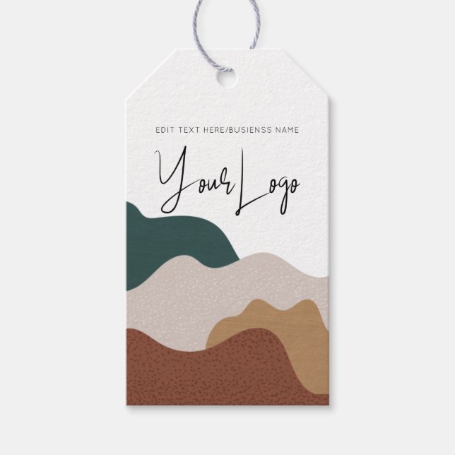 Modern Abstract Boho Business Clohing Hang Tag (Front)