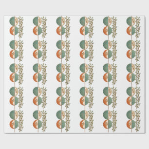 Modern Abstract Botanical Art Print, Minimalist Ci Wrapping Paper