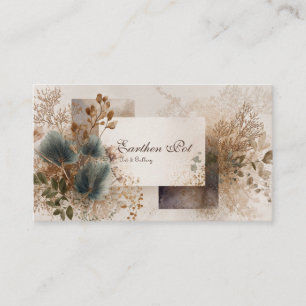 Modern Abstract Botanical Earthy Collage Business Card