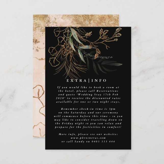 MODERN ABSTRACT Botanical Eucalyptus ONYX INFO Enclosure Card (Front/Back)
