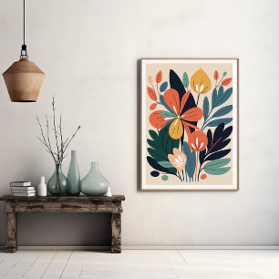 Modern Abstract Botanical Flower Poster