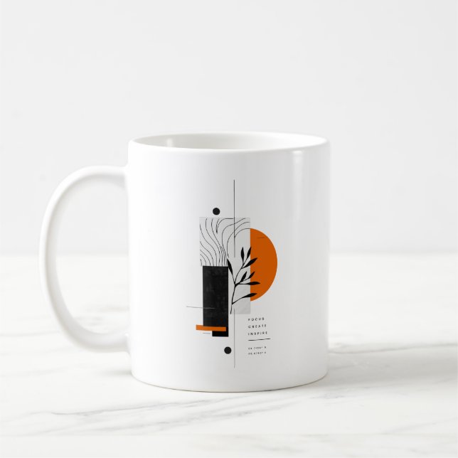 Modern Abstract Botanical Geometric Wall Art  Coffee Mug (Left)