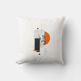 Modern Abstract Botanical Geometric Wall Art Throw Pillow