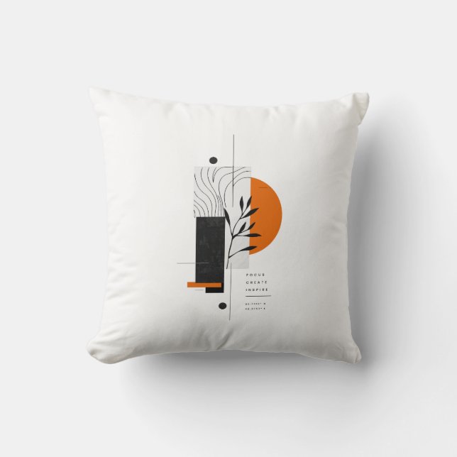 Modern Abstract Botanical Geometric Wall Art  Throw Pillow (Front)