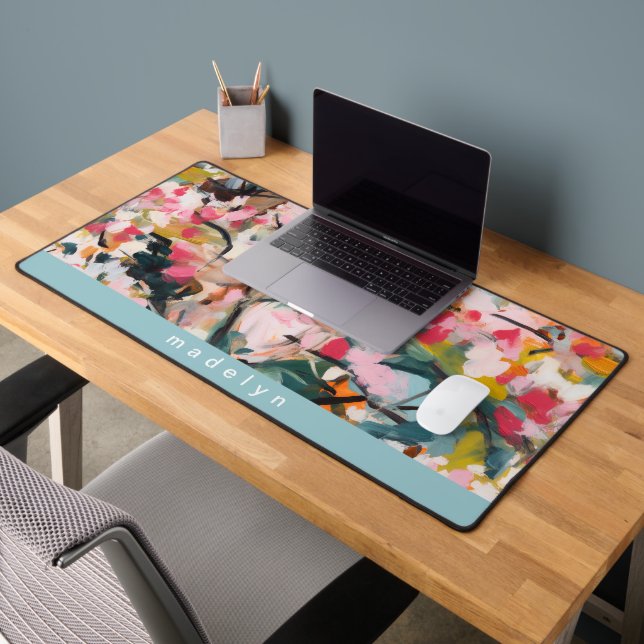 Modern Abstract Botanical Tree Personalized Desk Mat (Office 2)