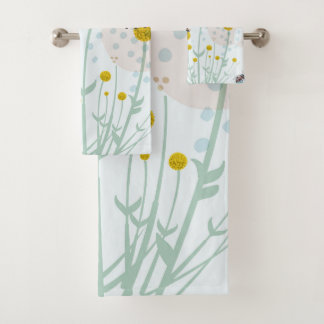 Modern Abstract Botanical Yellow Billy Button