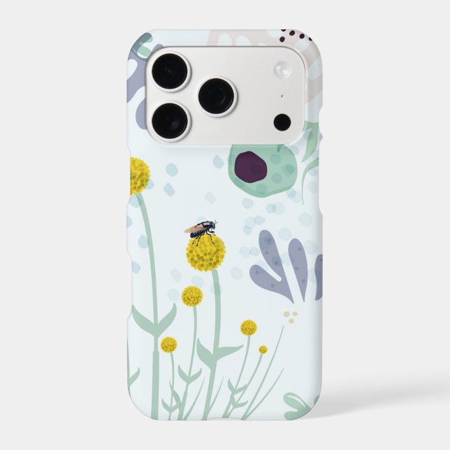 Modern Abstract Botanical Yellow Billy Button (Back)