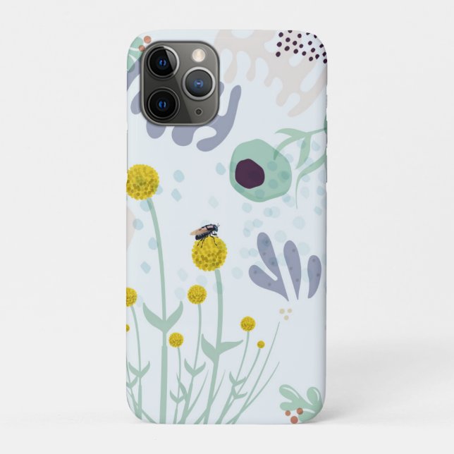 Modern Abstract Botanical Yellow Billy Button Case-Mate iPhone Case (Back)