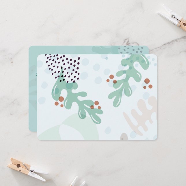 Modern Abstract Botanical Yellow Billy Button Invitation (Front/Back In Situ)