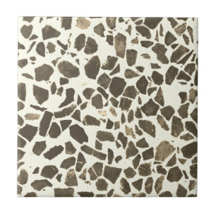 Modern Abstract Brown Beige Marble Stone Terrazzo Tile