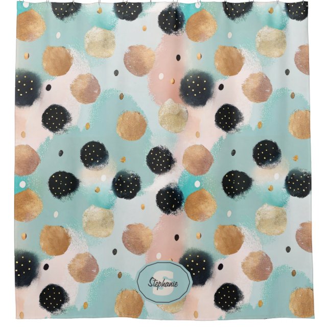 Modern Abstract Brushstroke & Polka Dot Pattern (Front)