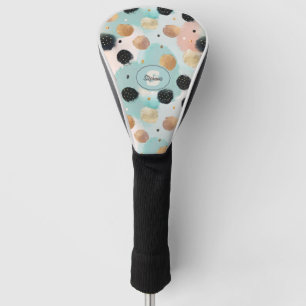 Modern Abstract Brushstroke & Polka Dot Pattern Golf Head Cover
