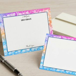 Modern Abstract Bubble Monogrammed "Thank You" Card