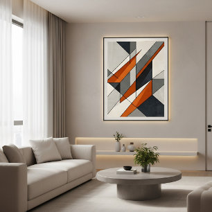 Modern Abstract Burnt Orange Accent Canvas Print