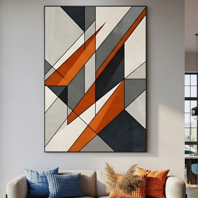 Modern Abstract Burnt Orange Accent Poster (Creator Uploaded)