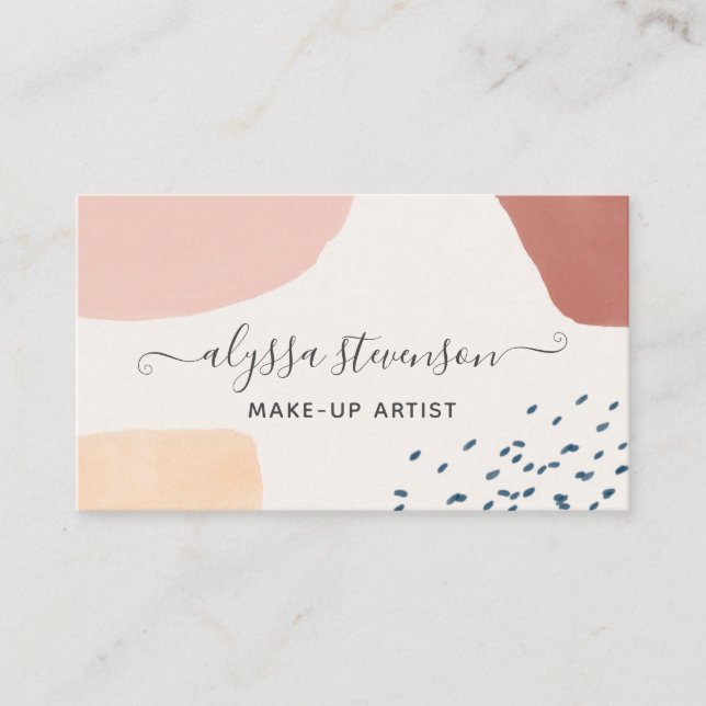 Modern Abstract Burnt Orange Signature Script Business Card (Front)