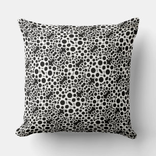 Modern Abstract BW circles pattern Throw Pillow