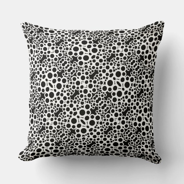 Modern Abstract BW circles pattern Throw Pillow (Front)