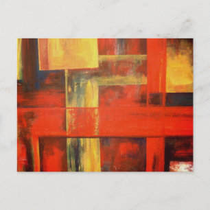 Modern Abstract Canvas Painting Art Postcard