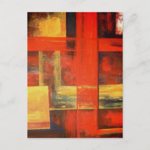 Modern Abstract Canvas Painting Art Postcard