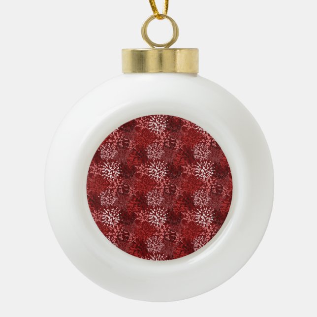 Modern Abstract Ceramic Ball Christmas Ornament (Front)