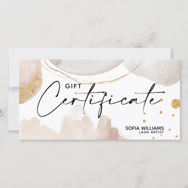 Modern abstract Certificate Gift Card (Front)