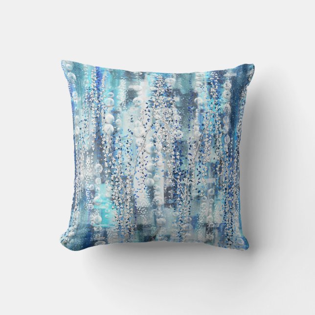 Modern abstract chic blue tones   throw pillow (Front)