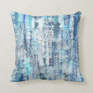 Modern abstract chic blue tones   throw pillow