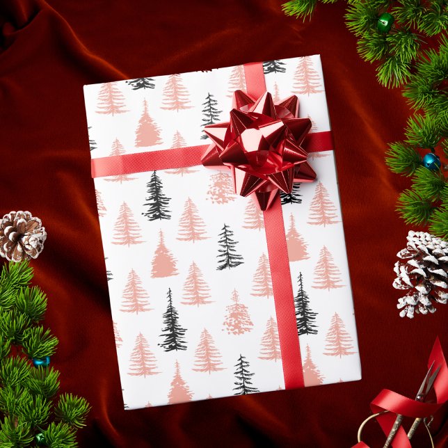 Modern Abstract Christmas Forest Tree Pattern Wrapping Paper (Creator Uploaded)