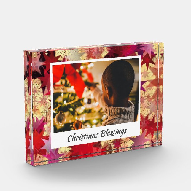 Modern Abstract CHRISTMAS STARS Photo Block (Left)