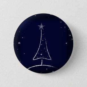 Modern Abstract Christmas Tree 2 Inch Round Button