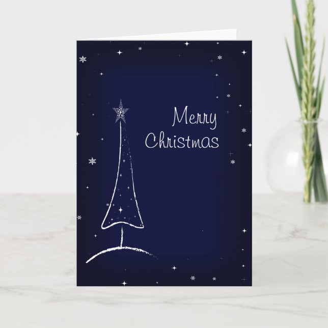 Modern Abstract Christmas Tree Holiday Card (Front)